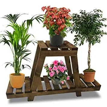 Resigilat:Etajera flori din lemn, Homs Garden 2, Natur, 75 x 49 x 25 cm