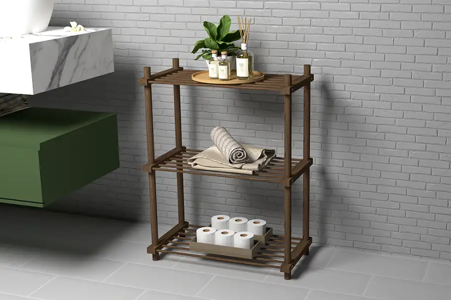 Pantofar cu 3 rafturi Homs, natur, 75 X 57.5 X 30 cm
