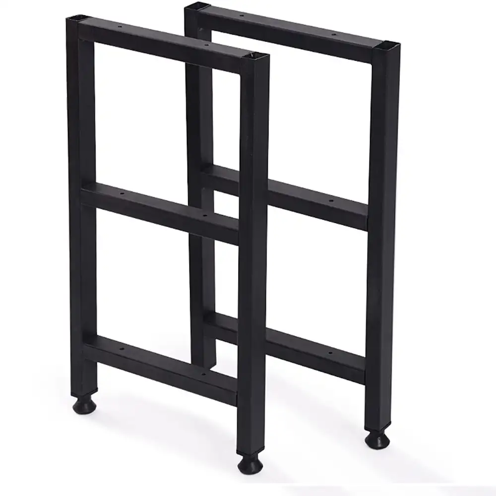 Set 2 picioare metalice pentru măsuță de cafea, design industrial,42x27 cm